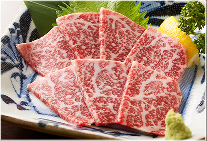 Raw beef sashimi