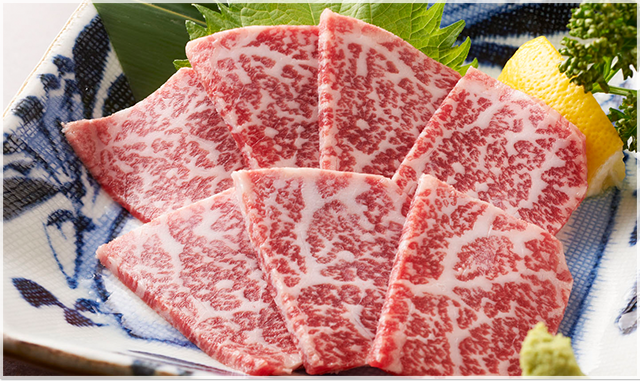Raw beef sashimi